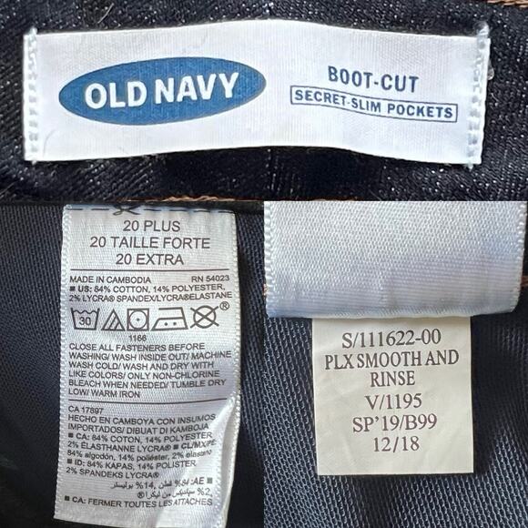 Old Navy Women's Dark Wash Secret-Slim Pockets Bootcut Jeans Size 20 Plus - NWT - Picture 11 of 12